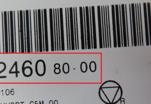 Onderdeelnummer rood omkaderd