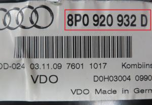 Audi - A3 8P vanaf 2003 Tellerpaneel reparatie