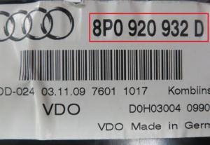 Audi - A3 8P vanaf 2003 Tellerpaneel reparatie