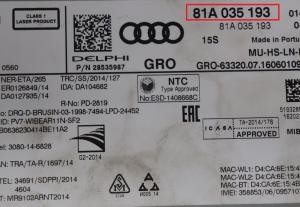 Audi - A3 8V vanaf 2012 Navigatiemodule reparatie