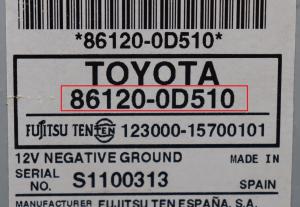 Toyota - Yaris XP9 vanaf 2005 Radio CD-Speler reparatie