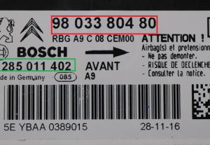 Peugeot - 208 vanaf 2012 Airbagmodule reparatie