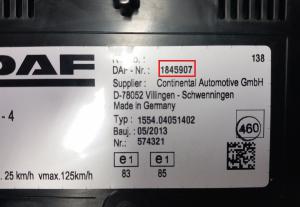DAF - XF95 vanaf 2002 Tellerpaneel reparatie