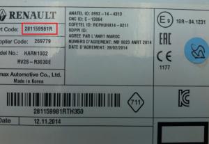 Renault - Clio 4 vanaf 2012 Radio Mediatoestel reparatie