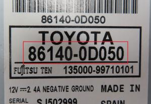 Toyota - Yaris 3e generatie vanaf 2011 Navigatietoestel reparatie