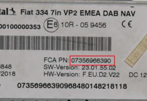 Fiat - 500 X vanaf 2015 Navigatietoestel reparatie