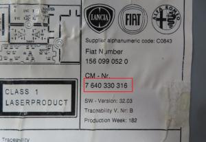 Alfa Romeo - Mito vanaf 2008 Radio CD-Speler reparatie