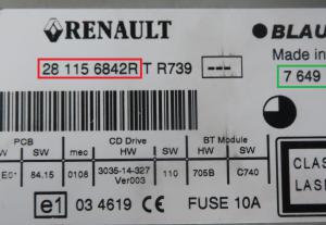 Renault - Scénic 3 vanaf 2009 Radio CD-Speler reparatie
