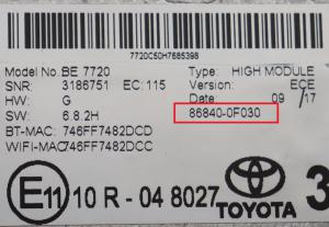Toyota - C-HR v.a. 2016 Navigatiemodule reparatie