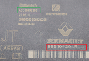 Renault - Captur gen 2 v.a. 2019 Airbagmodule reparatie