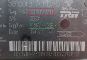 Fiat - Panda derde gen. vanaf 2012 airbagmodule reparatie