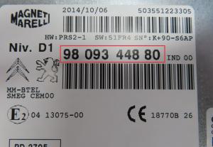 Onderdeelnummer rood omkaderd