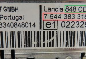 Lancia - Musa vanaf 2004 Radio CD-Speler reparatie