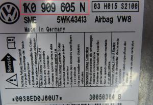 Volkswagen - Golf 5 vanaf 2003 Airbagmodule reparatie