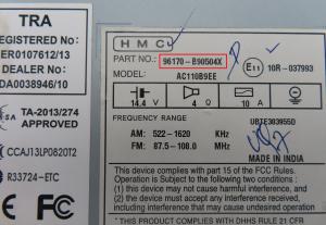 Hyundai - I 10 2de gen vanaf 2014 Radio CD-Speler reparatie