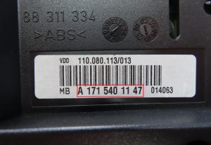 Mercedes - SLK R171 vanaf 2004 Tellerpaneel reparatie