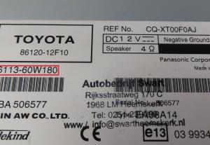Toyota - Auris E15 vanaf 2007 Navigatietoestel reparatie