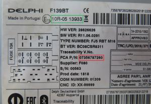 Fiat - Panda derde gen. vanaf 2012 Radio CD-Speler reparatie