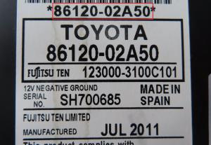 Toyota - Auris 1e generatie facelift v.a 2010 Radio CD-Speler reparatie
