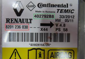 Renault - Twingo 2 vanaf 2007 Airbagmodule reparatie