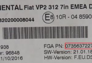 Fiat - 500 facelift vanaf 2015 Navigatiemodule reparatie