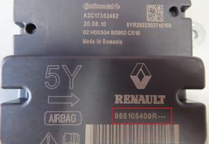 Dacia - Dokker PH 1 vanaf 2012 airbagmodule reparatie